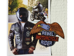 Écusson thermocollant grande taille - REBEL MOTORCYCLE RIDER