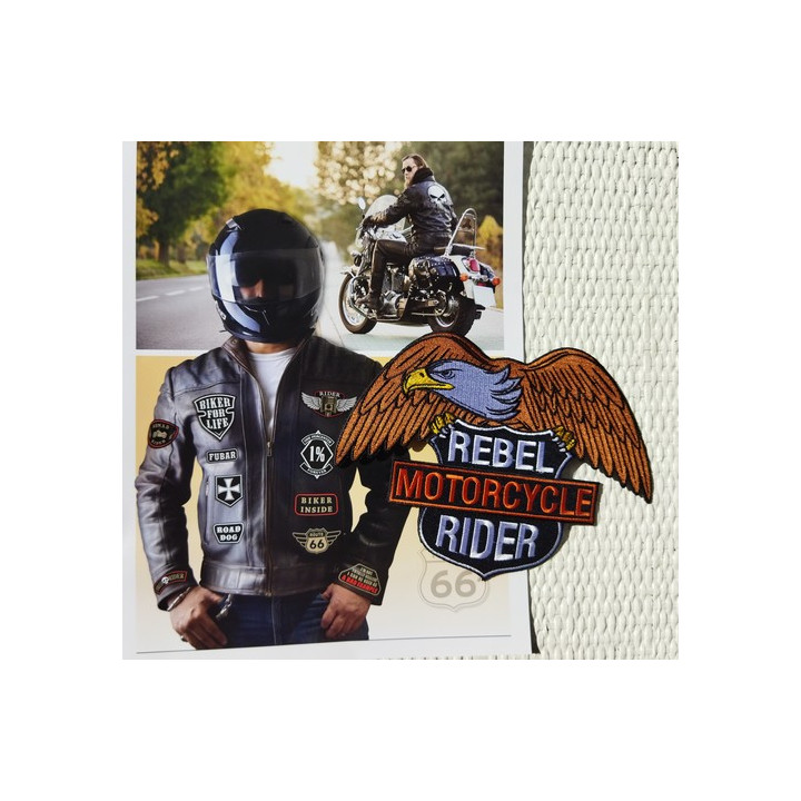 Patch Ecusson Thermocollant Biker Motorcycle Drapeau USA