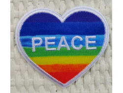 Écussons thermocollants coeur Peace and love Mercerie Floriane