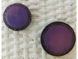 Bouton violet effet nacré, 22 et 30 mm