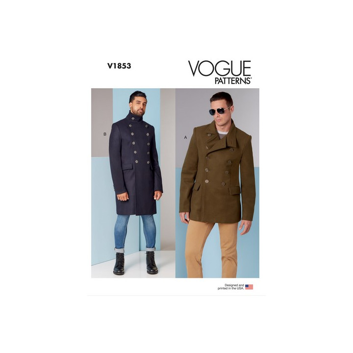Patron de veste et manteau pour homme - Vogue 1853  - 1