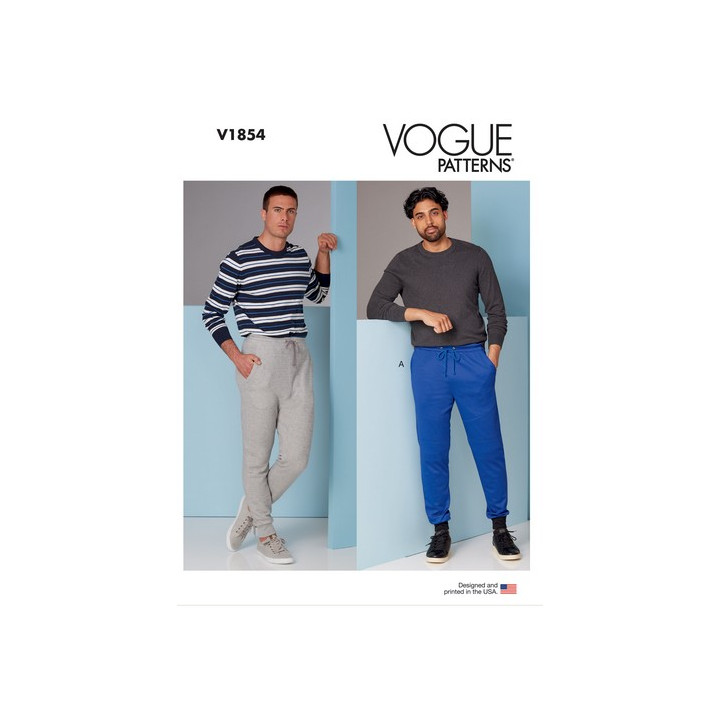 Patron de  pantalon jogging pour homme - Vogue 1854  - 1