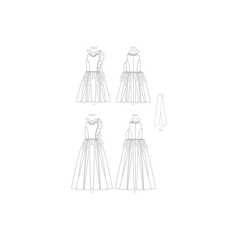 Patron de robe de soirée ou cérémonie Vogue 1861, Mercerie Floriane