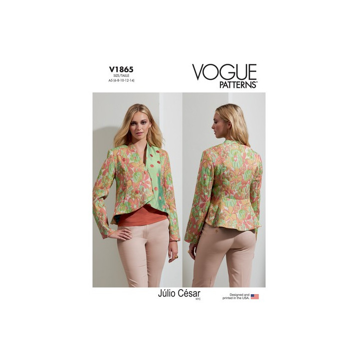 Patron de veste femme - Vogue V1865  - 1