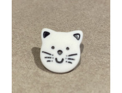 Bouton chat blanc