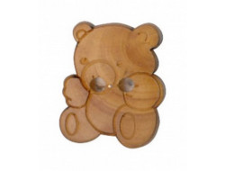 Bouton en bois nounours
