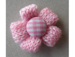 Fleur tricot - rose  - 1
