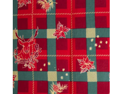 Tissu Xmas Popelin Rendeer Squares Xmas