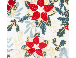 Tissu Xmas Poplin Poinsettia Xmas
