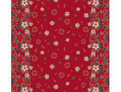 Tissu Xmas Poplin Poinsettia Placed