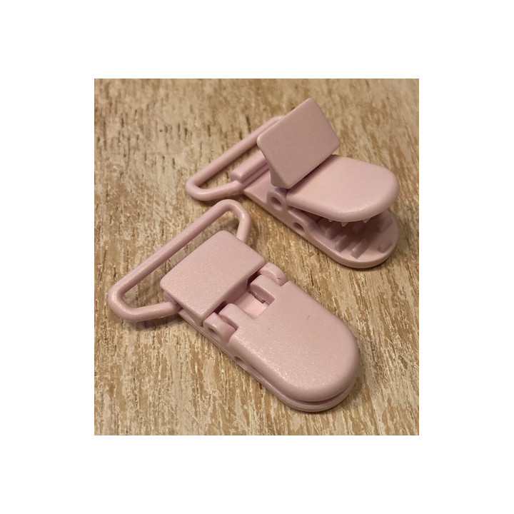 Clip bretelle plastique rose sucette, bretelle  - 1