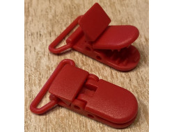 Clip bretelle plastique rouge