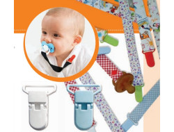 Pince bretelle plastique bleu ciel sucette, bretelle  - 2