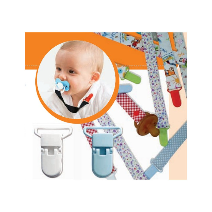 Pince bretelle plastique bleu ciel sucette, bretelle  - 2