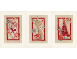 3 Cartes de voeux Symboles modernes de Noël aïda