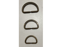 Demi anneaux en métal bronze 20, 25 et 30 mm
