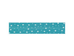 Biais fantaisie fleurs bleues