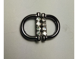 Attache métal gris foncé avec strass