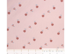 Tissu velour rose à fleur