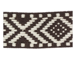 Galon géométrique marron et écru 3 cm