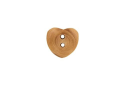 Bouton coeur en bois 14 mm