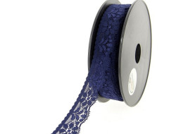 Dentelle nylon extensible 25 mm Bleu
