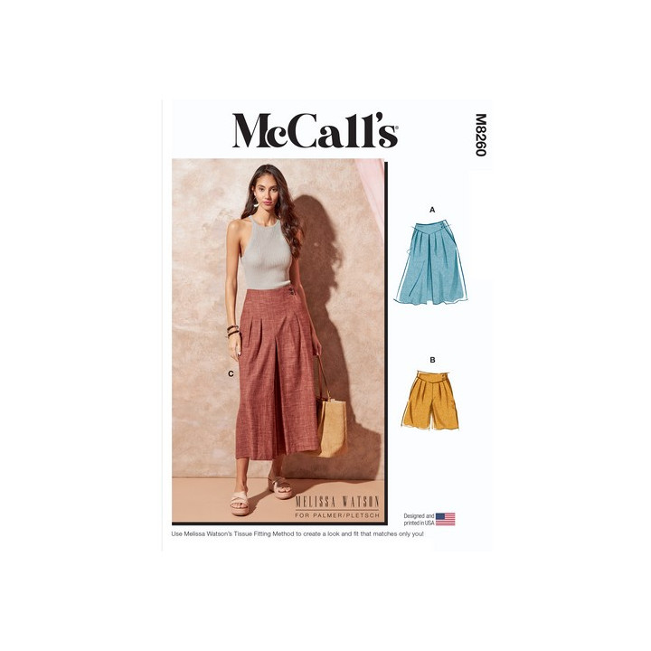 Patron jupe-culotte, pantalon ou short - Mc Call's M8260  - 1