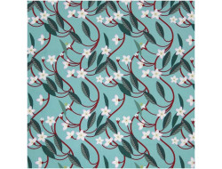 Tissu popeline Fleurs de cerisier Turquoise - Rico Design