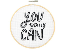 Kit Broderie Point de Croix tableau "You totally can ", Rico Design