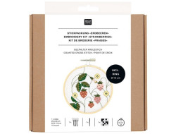 Kit Broderie Point de Croix tableau fraises, Rico Design