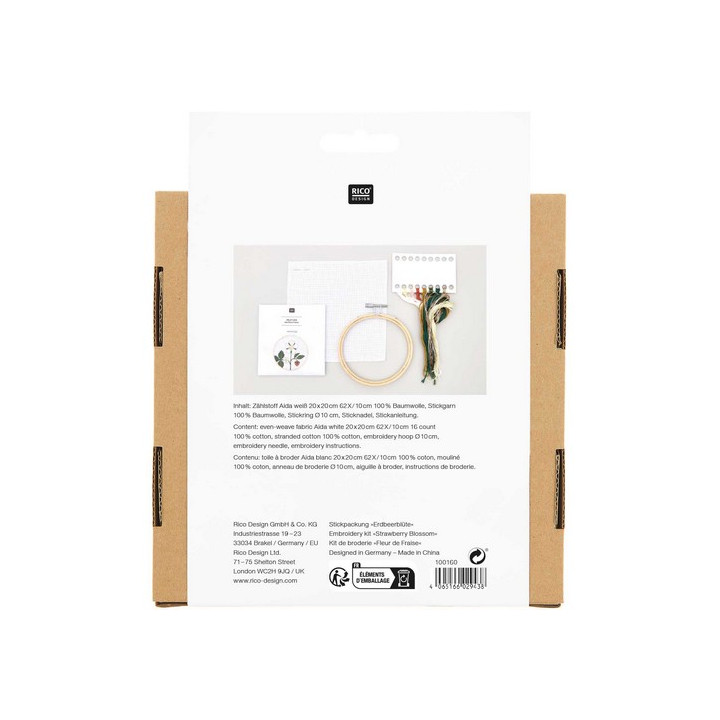 Kit Broderie Point de Croix tableau fleur de fraise, Rico Design Rico Design - 3