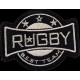 Écusson thermocollant rugby noir
