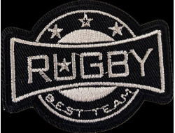 Écusson thermocollant rugby noir