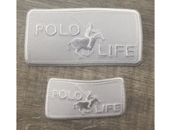 Ecusson thermocollant Polo Life 90 x 45 mm blanc