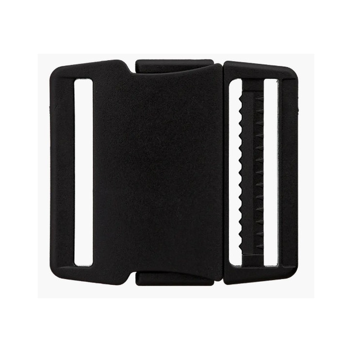 Boucle plate sac à dos, sacoche noire 20 mm  - 1