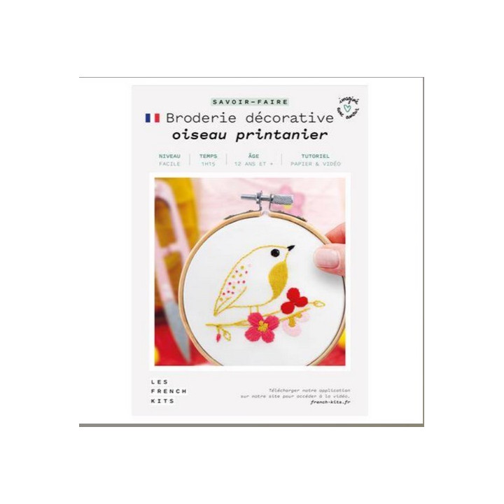 French'Kits Broderie décorative Oiseau printanier