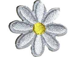 Écusson thermocollant Fleur brodée blanche  - 1