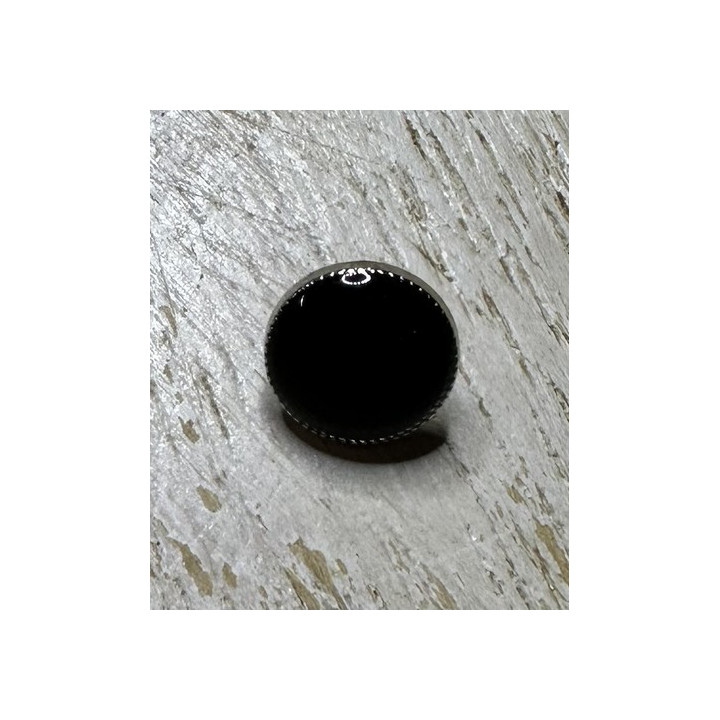 Bouton pastille métal noir  - 1