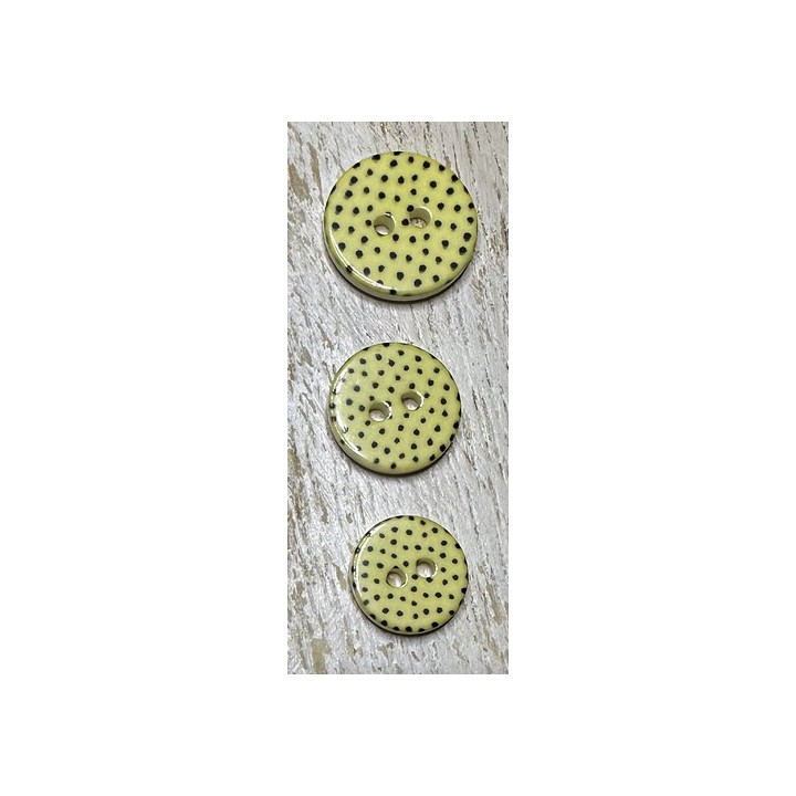 Bouton jaune à pois noir  - 1