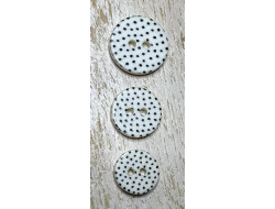 Bouton blanc à pois noir  - 1