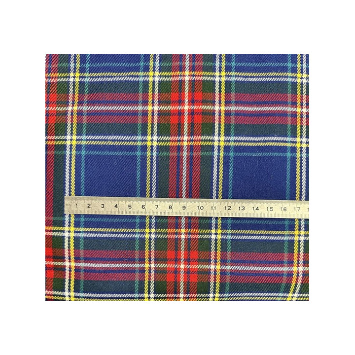 Tissu tartan bleu roi  - 2