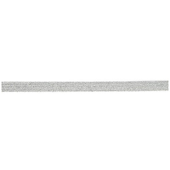Élastique plat métal argenté 7 mm  - 1