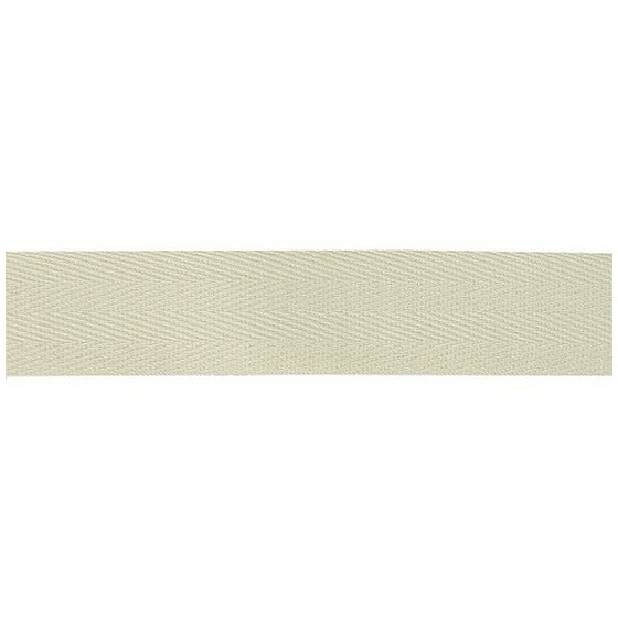 Sergé à chevrons 100% coton - Ecru  - 2