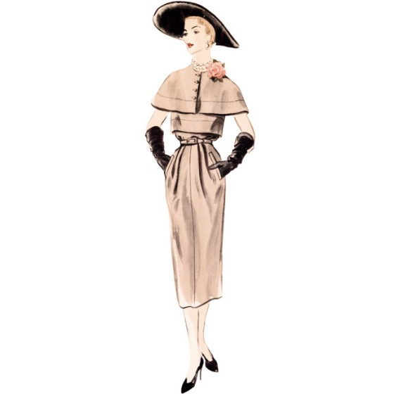 Patron Robe et mini Cape - Vogue V1964  - 4
