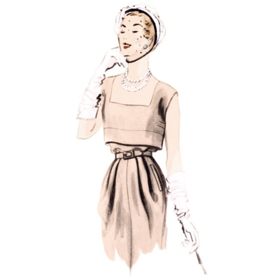 Patron Robe et mini Cape - Vogue V1964  - 5