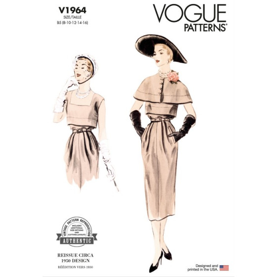 Patron Robe et mini Cape - Vogue V1964  - 1