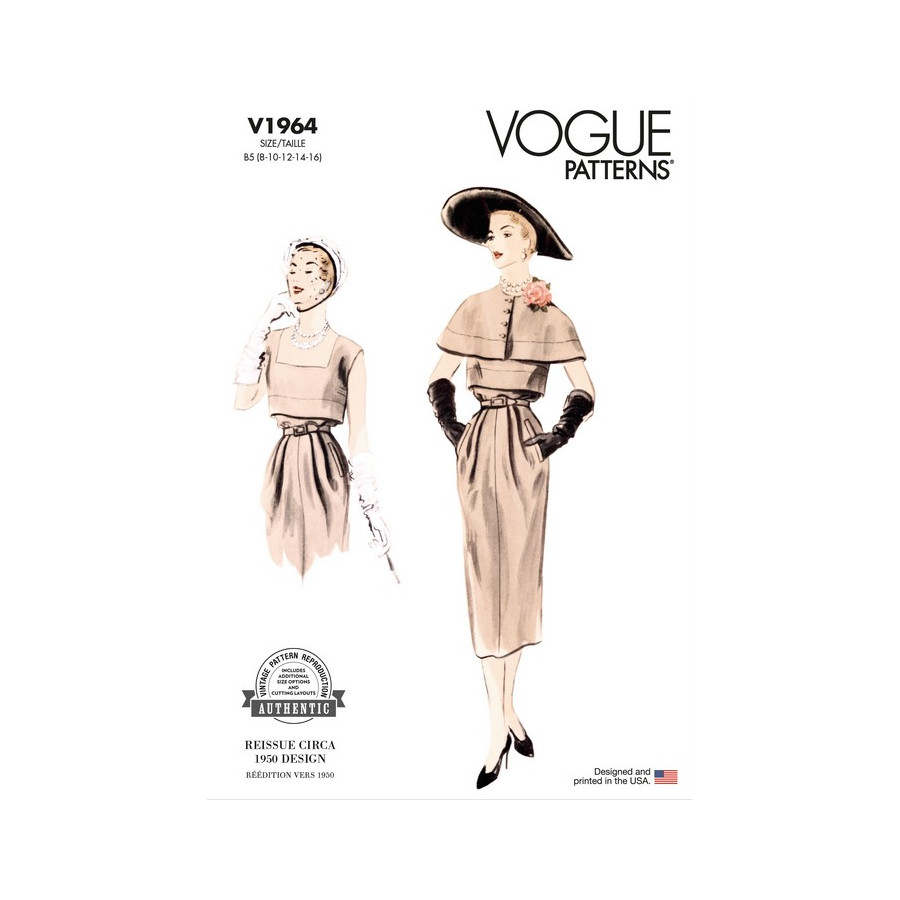 Patron Robe et mini Cape - Vogue V1964  - 1