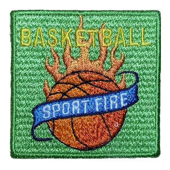 Ecusson thermocollant ballon de basquet fond vert  - 1