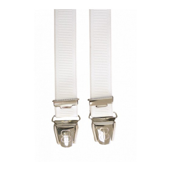 Bretelles pinces 3.5 x 100 - Striées blanches  - 1