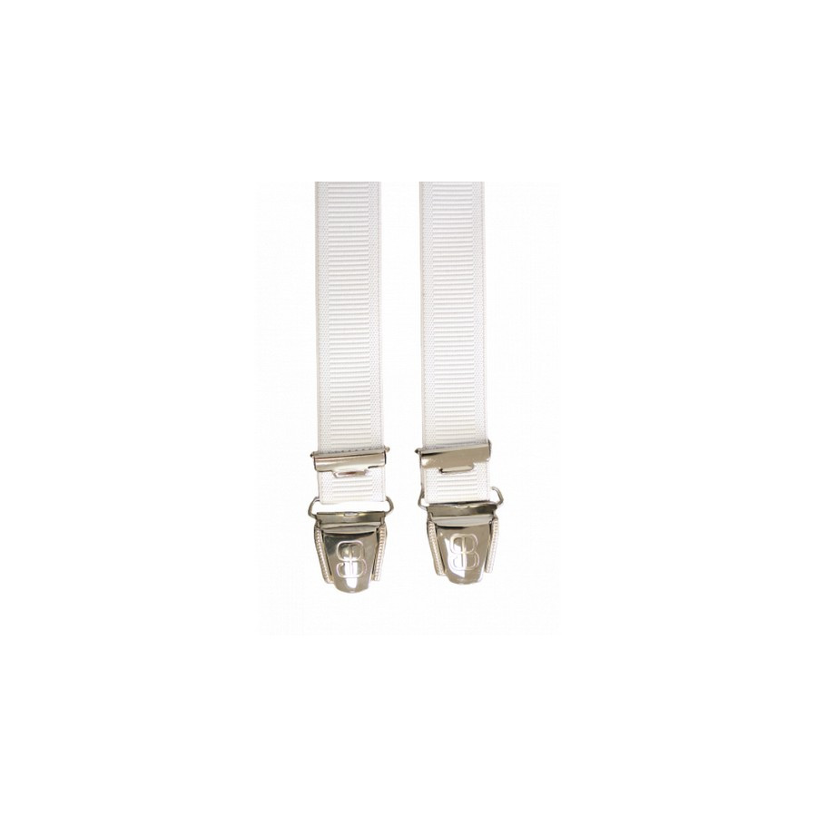 Bretelles pinces 3.5 x 100 - Striées blanches  - 1